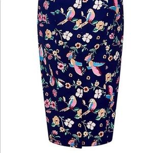 Collective Charming Bird pencil skirt
